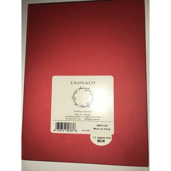 Crane Stationery 10 Seasons Greetings Photo Cards Lined Env Gold Foil Palmetto