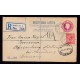 London NOTTING HILL 4½d reg stationery + 1d 1927 to Hamburg