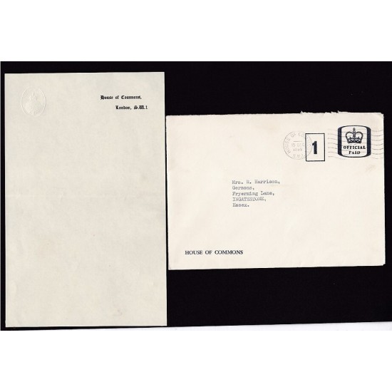 Paliament House Commons House Lords official mail & stationery x8 1908?-70