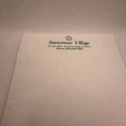 Snowmass Village Colorado Memo Pad Ski Resort Stationery Paper
