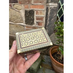 Trinket Box Wooden Storage Chest Stationery Jewellery Inlaid Detail