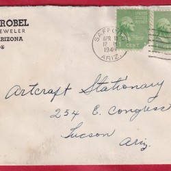 1948 cover Ernie Strobel jeweler Safford Arizona to Artcraft Stationery Co Tucso
