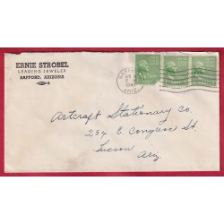 1948 cover Ernie Strobel jeweler Safford Arizona to Artcraft Stationery Co Tucso