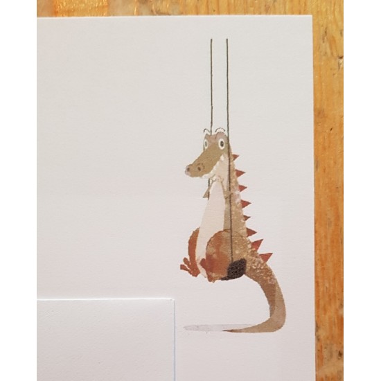 Crocodile on Swing Letter Writing Paper & Envelopes Stationery Set