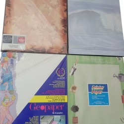 Stationery Paper Lot 8.5 x 11 Printer Paper Set Fall Leaves Waves Clowns Garden