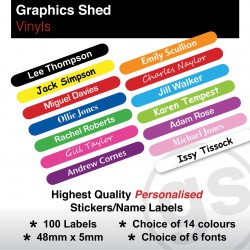 100 PERSONALISED KIDS STICK ON NAME LABELS STATIONERY STICKERS SCHOOL WATERPROOF