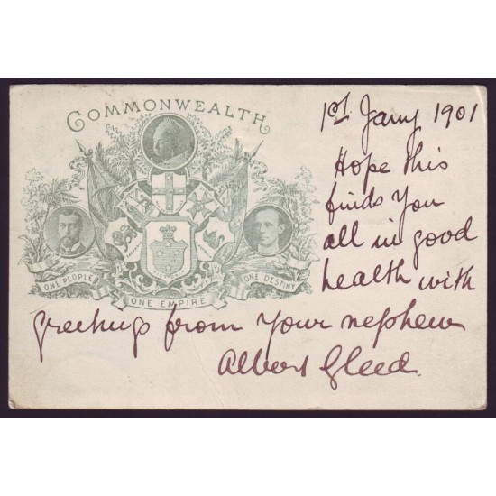 VICTORIA STATIONERY 1901 NEW YEAR NEW CENTURY