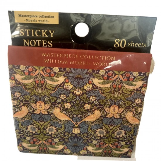Sticky Notes William Morris Strawberry Thief 80 Sheets Blue Stationery