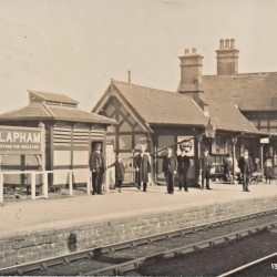 Clapham. Railway Station & Staff # 1317 by Skipton Stationery Co