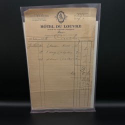 Hotel du Louvre Paris Ephemera Handwritten Receipt Stationery Document
