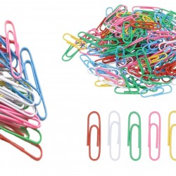 Pack of 100 28mm Paper Clips Assorted, Mixed Colours for Office Stationery