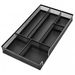 Desk Drawer Organizer, Office Metal Mesh Drawer Divider Organizer Tray with 6